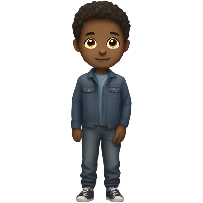 Boy with love emoji