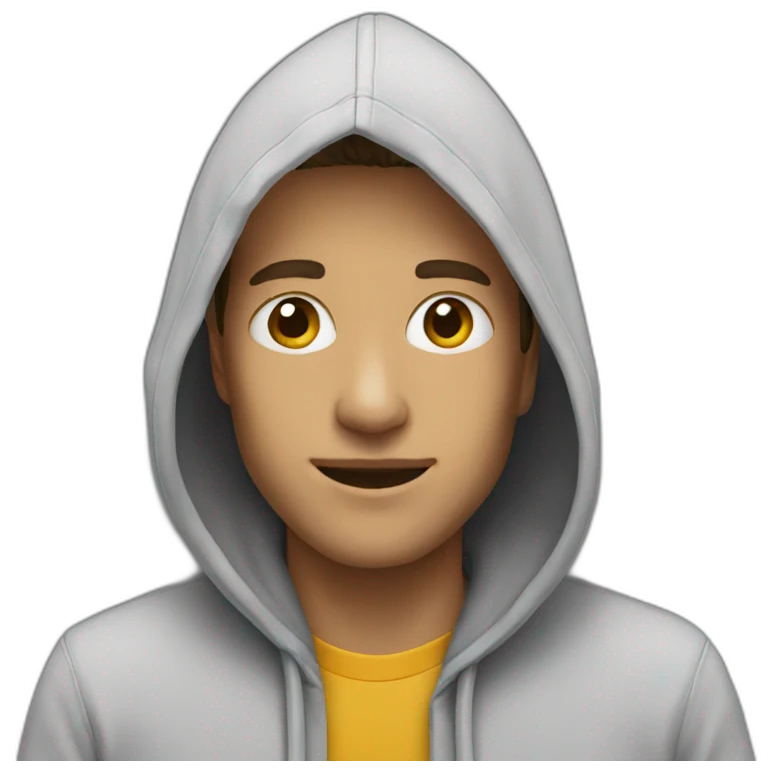 With hoodie emoji