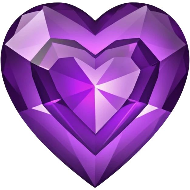 A purple gem heart with black center emoji