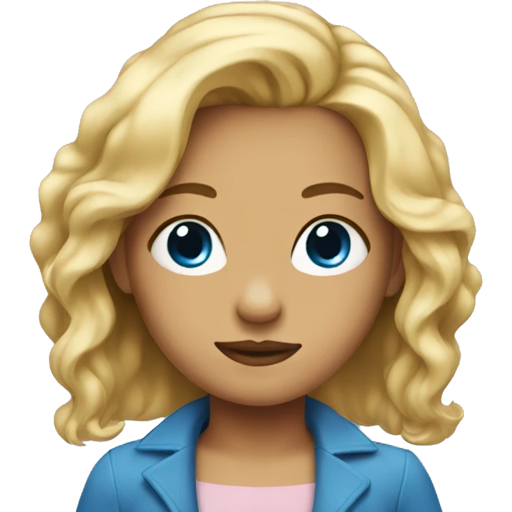 She with hair blond and eyes blue emoji