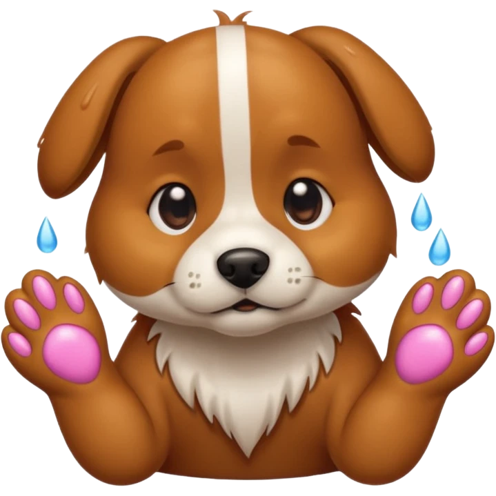 Dog cleaning their paws emoji
