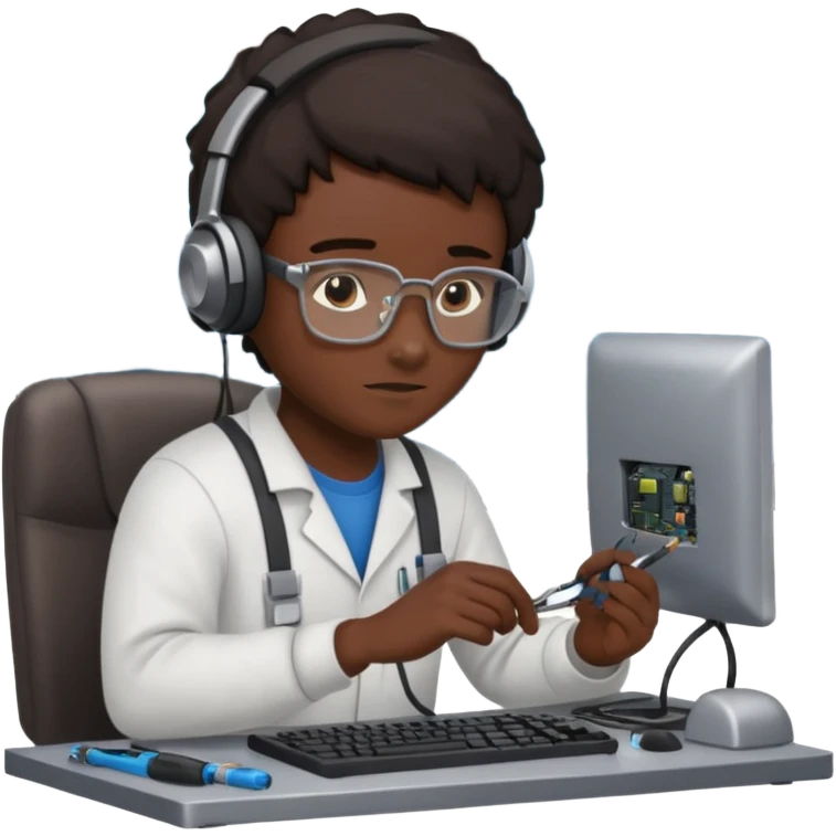 computer technician fixing damage computer emoji