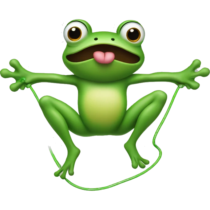 A frog jumping rope emoji