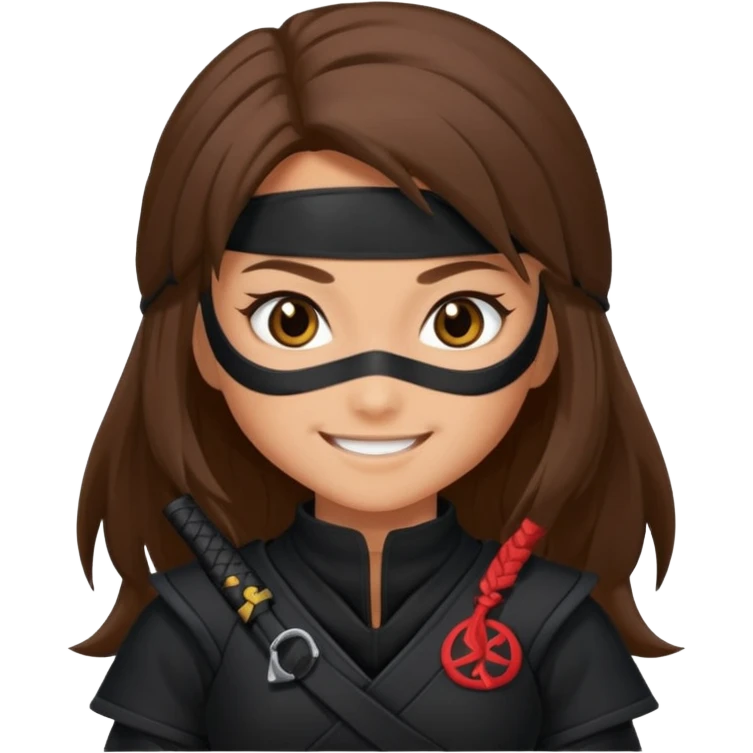 i need girl ninja smile with long brown hair emoji