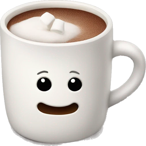 Marshmallow, hot chocolate  emoji