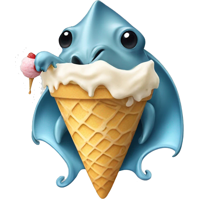 Stingray eating ice cream  emoji
