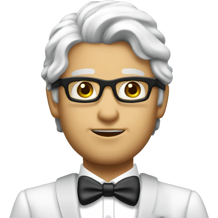 Uomo elegante con pelle chiara, vestito blu e capelli neri emoji