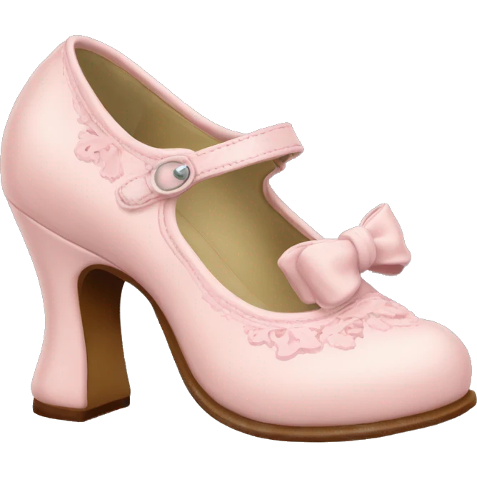 vintage rococo pale pink mary jane shoes emoji