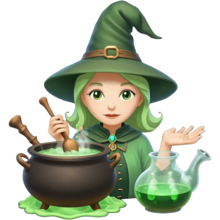 green witch cooking potion emoji