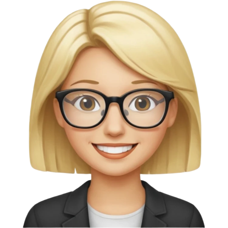Blonde woman wearing glasses emoji