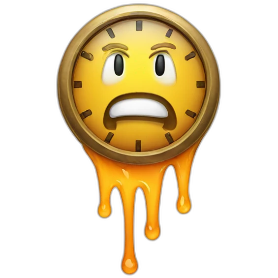 melting clock emoji