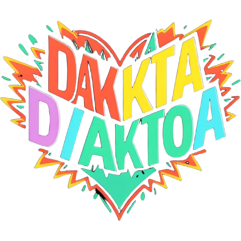 The word Dakota exploding with hearts emoji