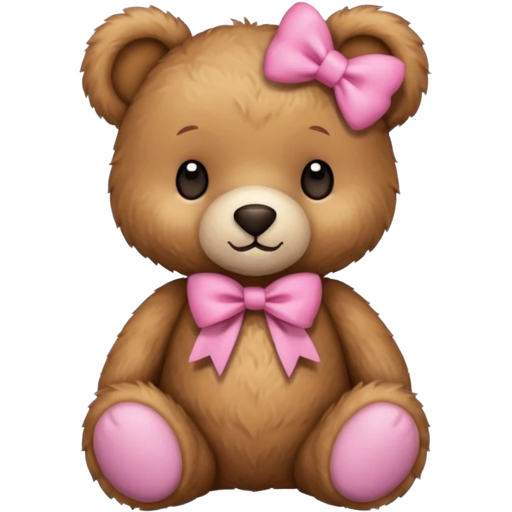 teddy bear with pink bow emoji