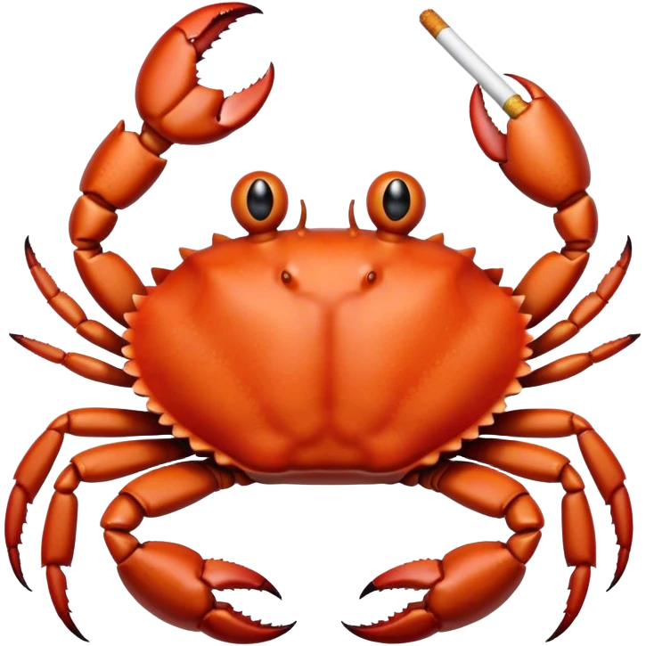 Crab holding cigarette emoji