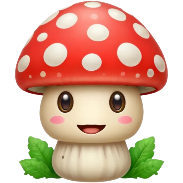 A smiling mushroom with eyes emoji