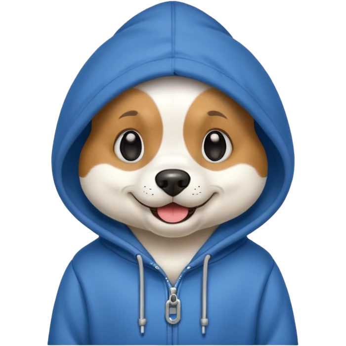 Dog wearing a hoodie  emoji