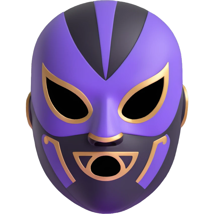 black and lavender luchador mask emoji