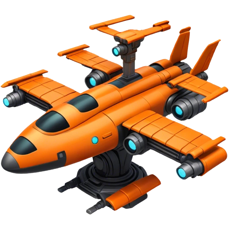 Orange, cyberpunk style, neon, gravity realistic space station emoji