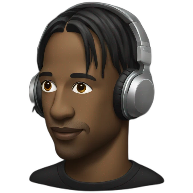 travis scott wearing headphones emoji