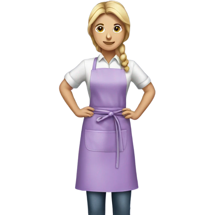 Realistic isolated flat light purple apron tied in the front.  emoji