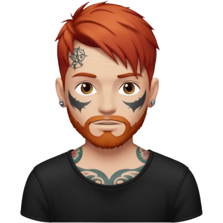 Chico blanco pelirrojo tatuado Nicky oscuro emoji