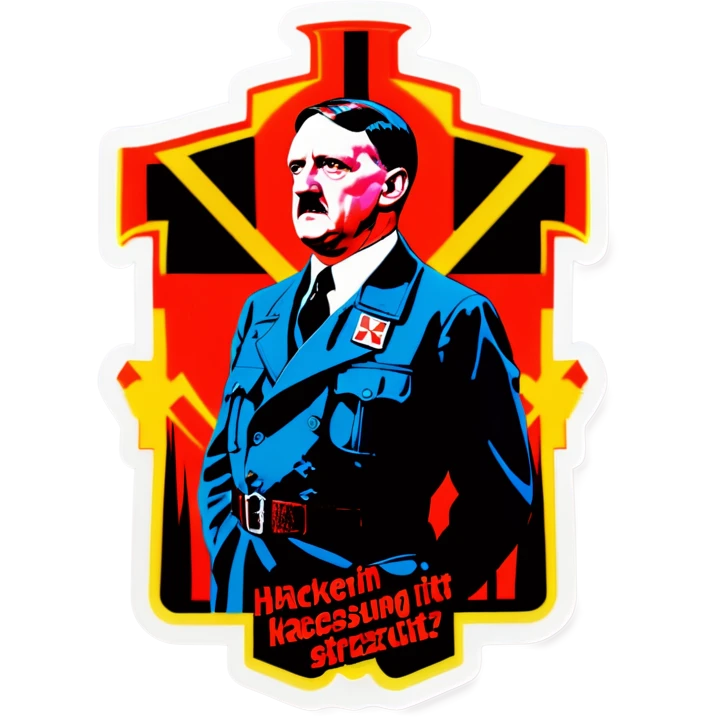 Hitler mit einem Hacken Kreuz auf der Stirn neben einem Verfassungsschutz Raum  emoji