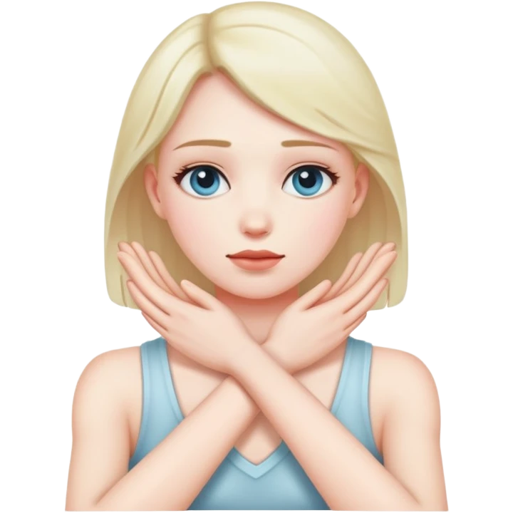 Hands crossing neck emoji