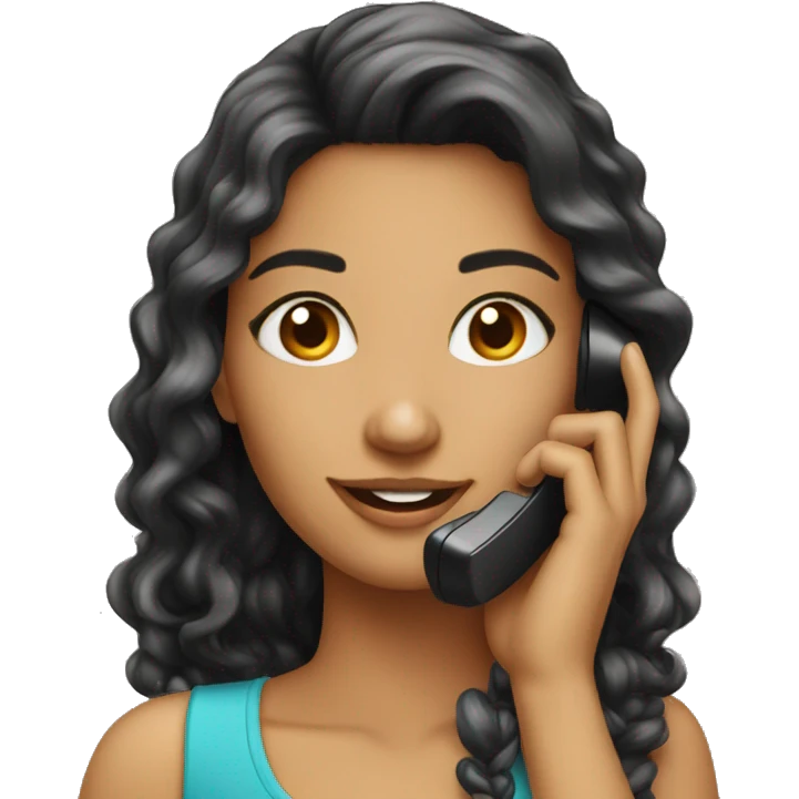 A beautiful girl on phone call emoji