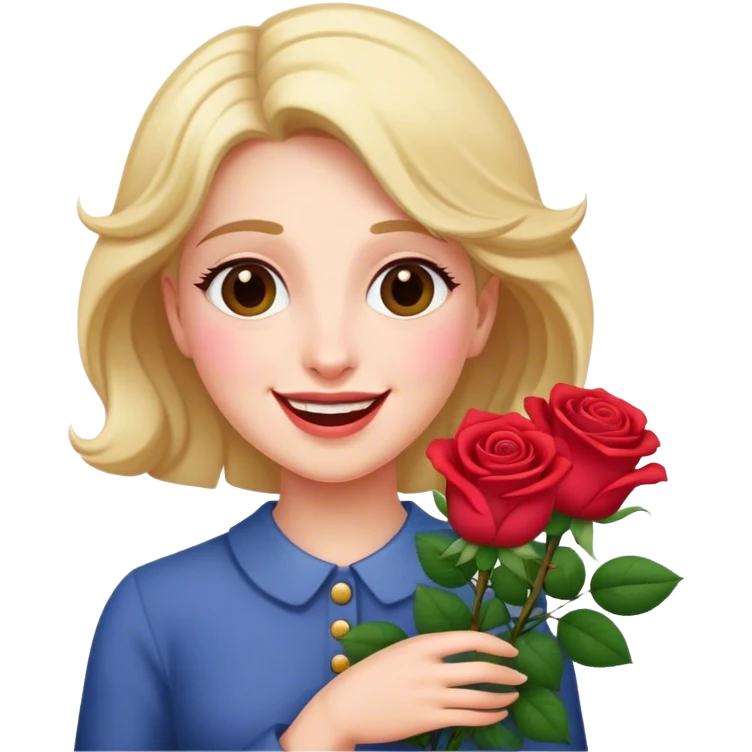Happy face Edith a  roses emoji