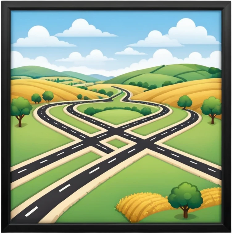 a crossroads in the countryside emoji