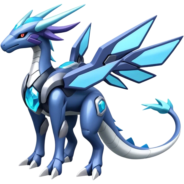 Futuristic Kyurem-dialga-suicune-hybrid, full body emoji