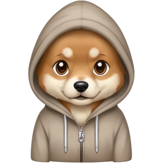 Dog wearing hoodie emoji