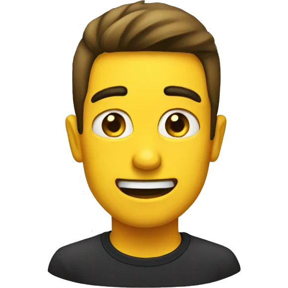 A yellow one high eyebrow emoji  emoji