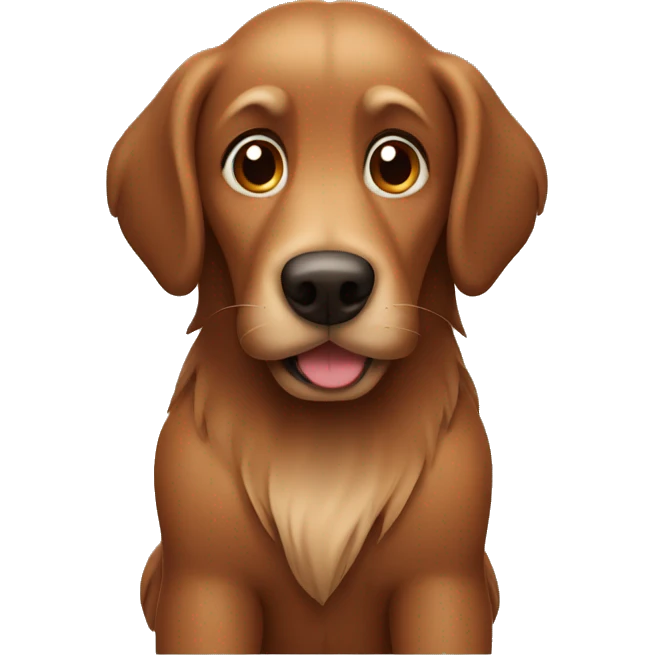 Brown dog with Long hair and ears emoji