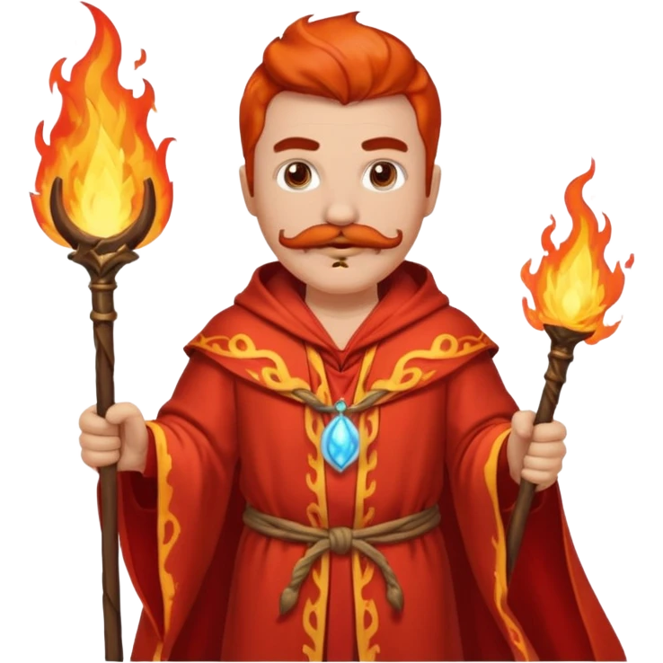 fire wizard with mustache emoji