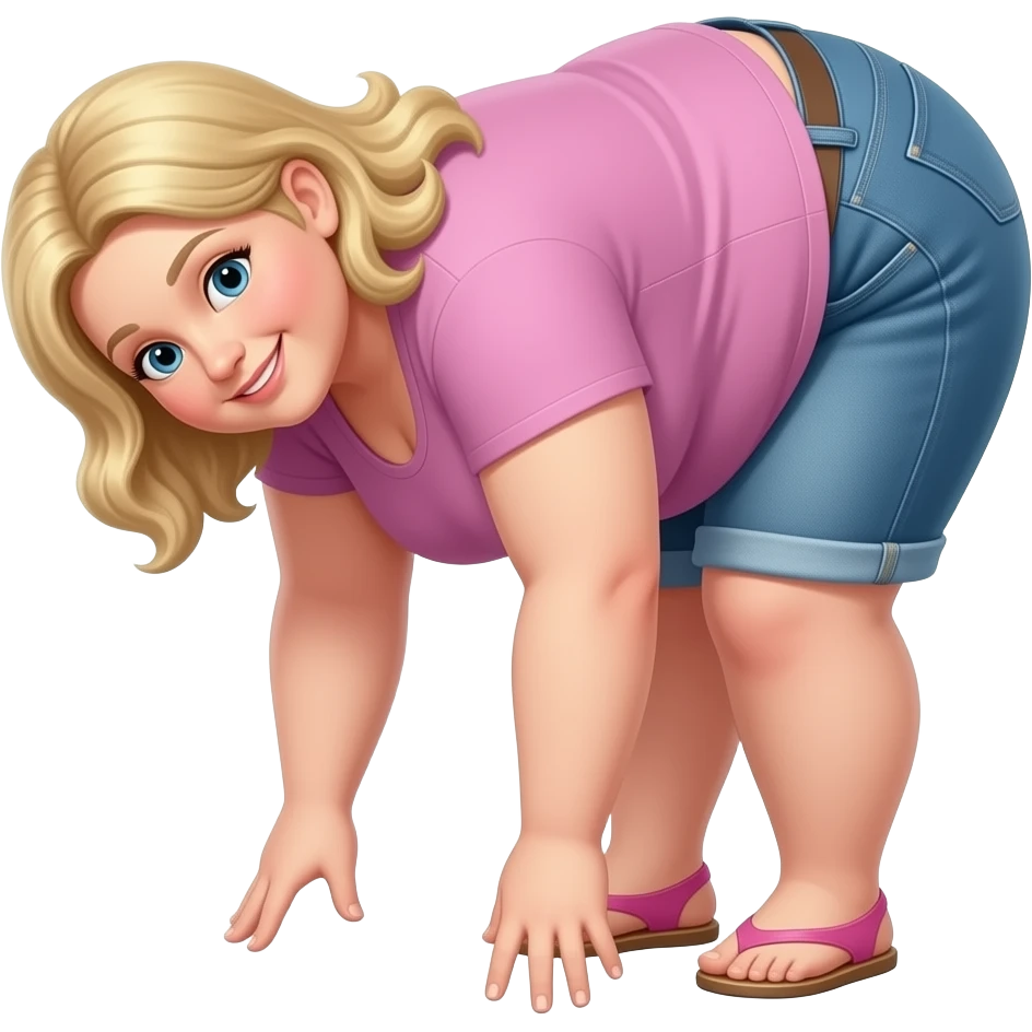 A fat ass blonde bending over emoji