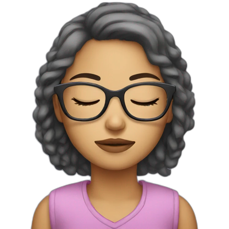 Girl with glasses sleeping emoji