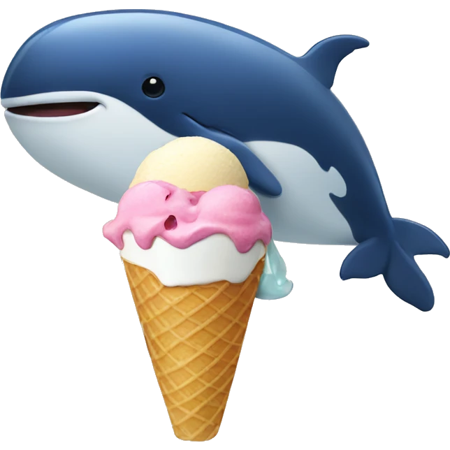 Whale eating ice cream  emoji
