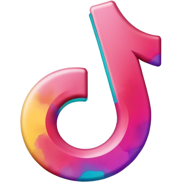Realistic, watercolor, tiktok logo emoji