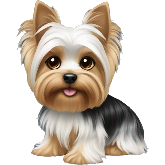 White and black yorkie  emoji