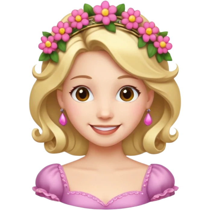 Princess with floral hairpin emoji