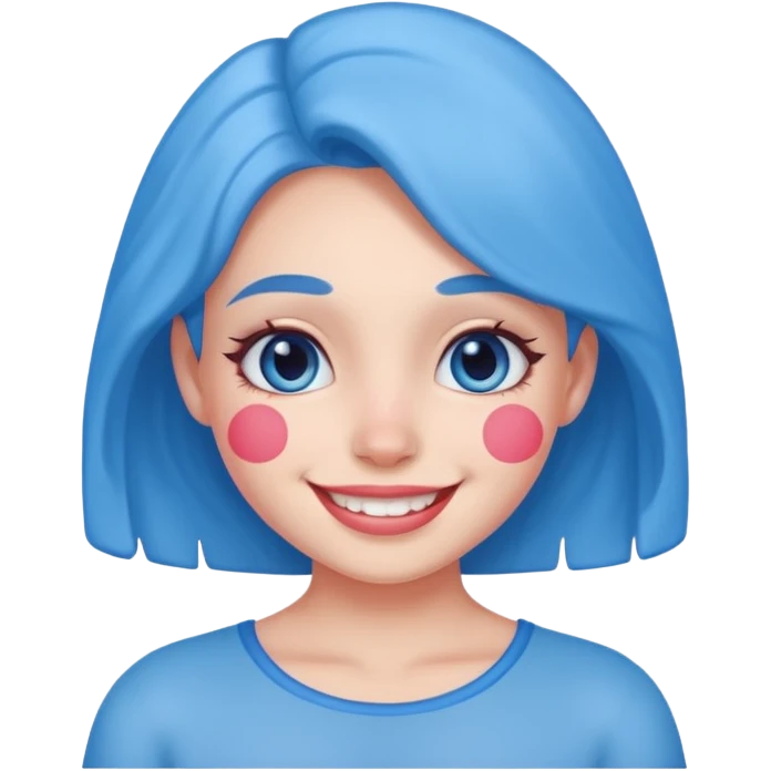Blue skinned girl emoji