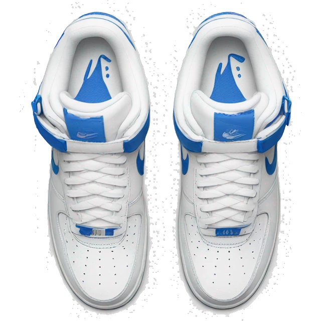 Air force 1 white and with blue logo emoji
