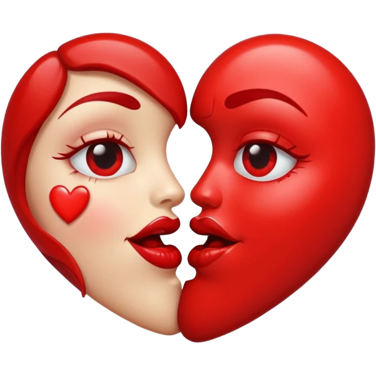 Love heart and a kiss emoji