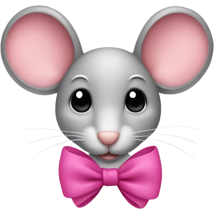 Mouse with a pink bow emoji