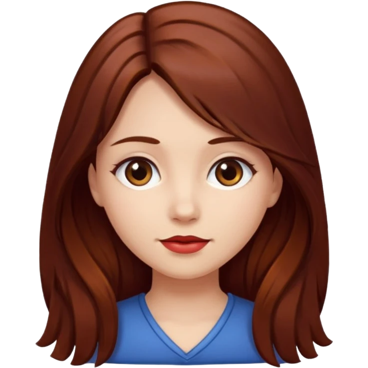 long hair girl with cherry brown color hair emoji