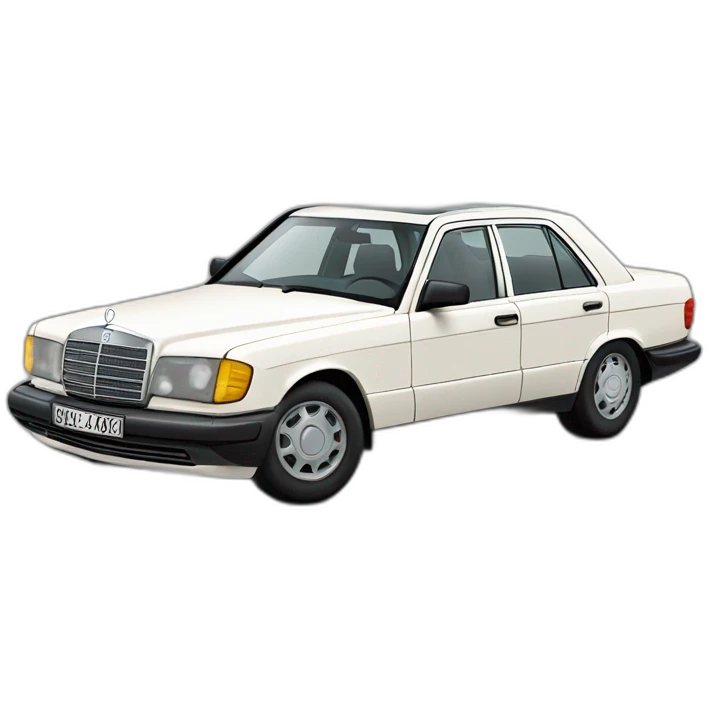 trip whit in a old white mercedes benz 1996 300d turbo emoji