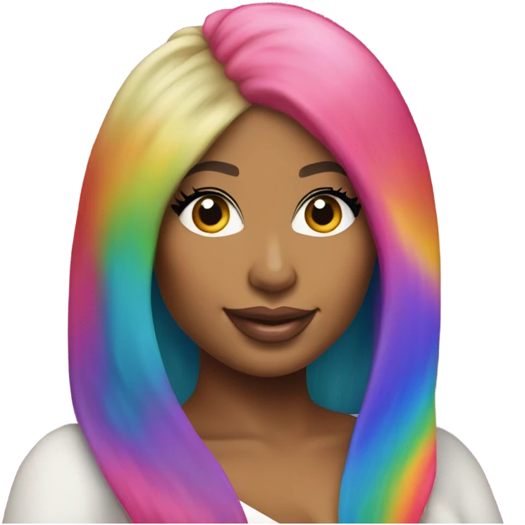Nicki minaj with rainbow hair emoji