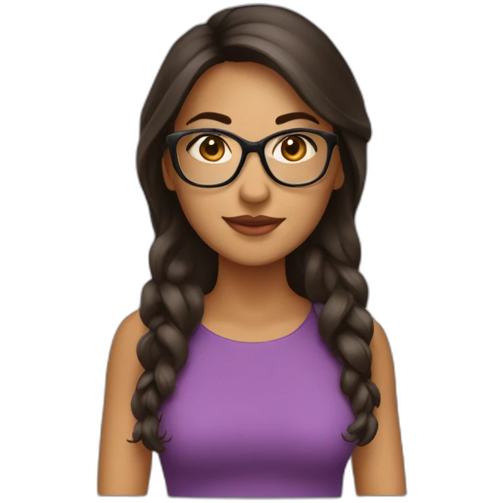 Latina brune avec lunette emoji