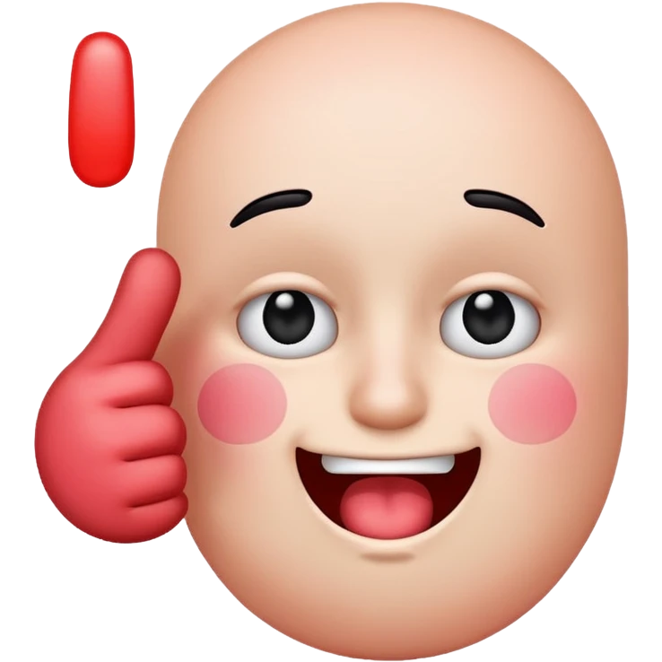 blushing emoji with middle finger emoji